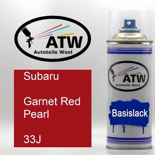 Subaru, Garnet Red Pearl, 33J: 400ml Sprühdose, von ATW Autoteile West.